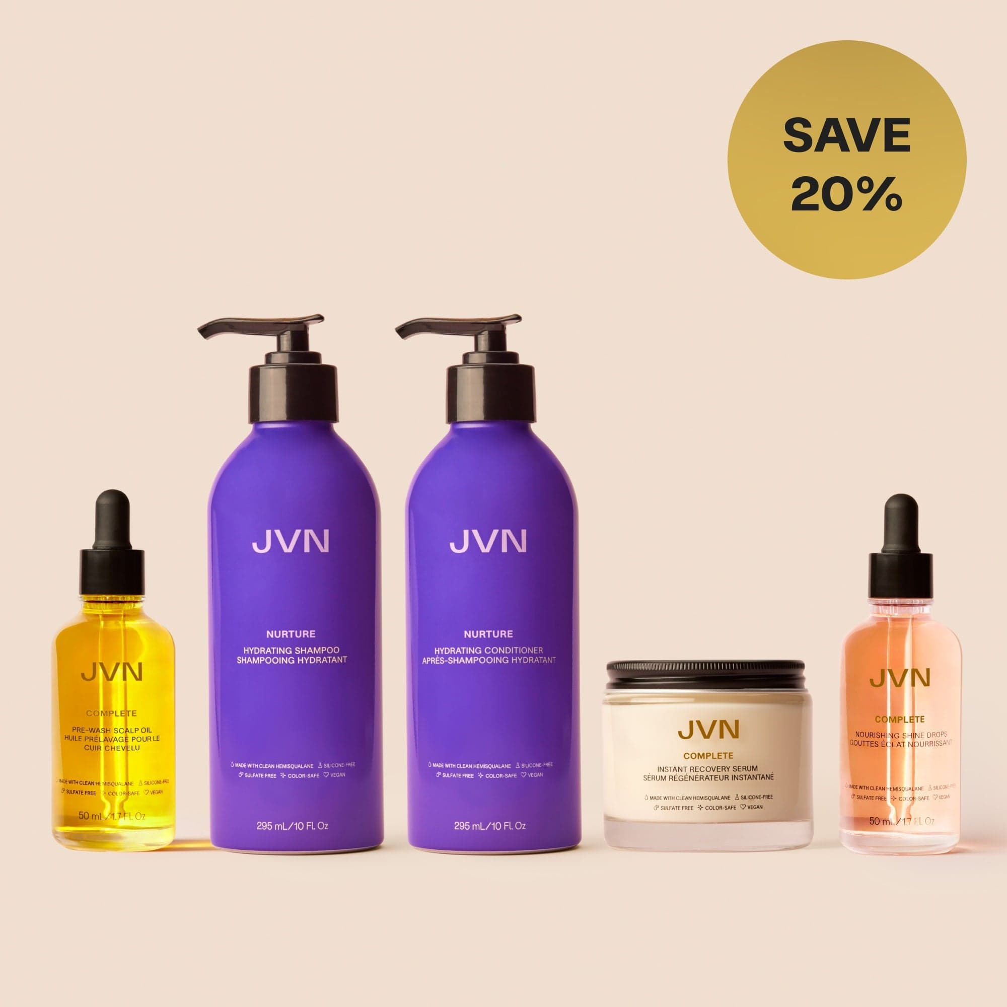 JVN sets product Dry Hair Hydration Routine Dry Hair Hydration Routine | Moisturizing Hair Products | JVN sulfate-free silicone-free sustainable