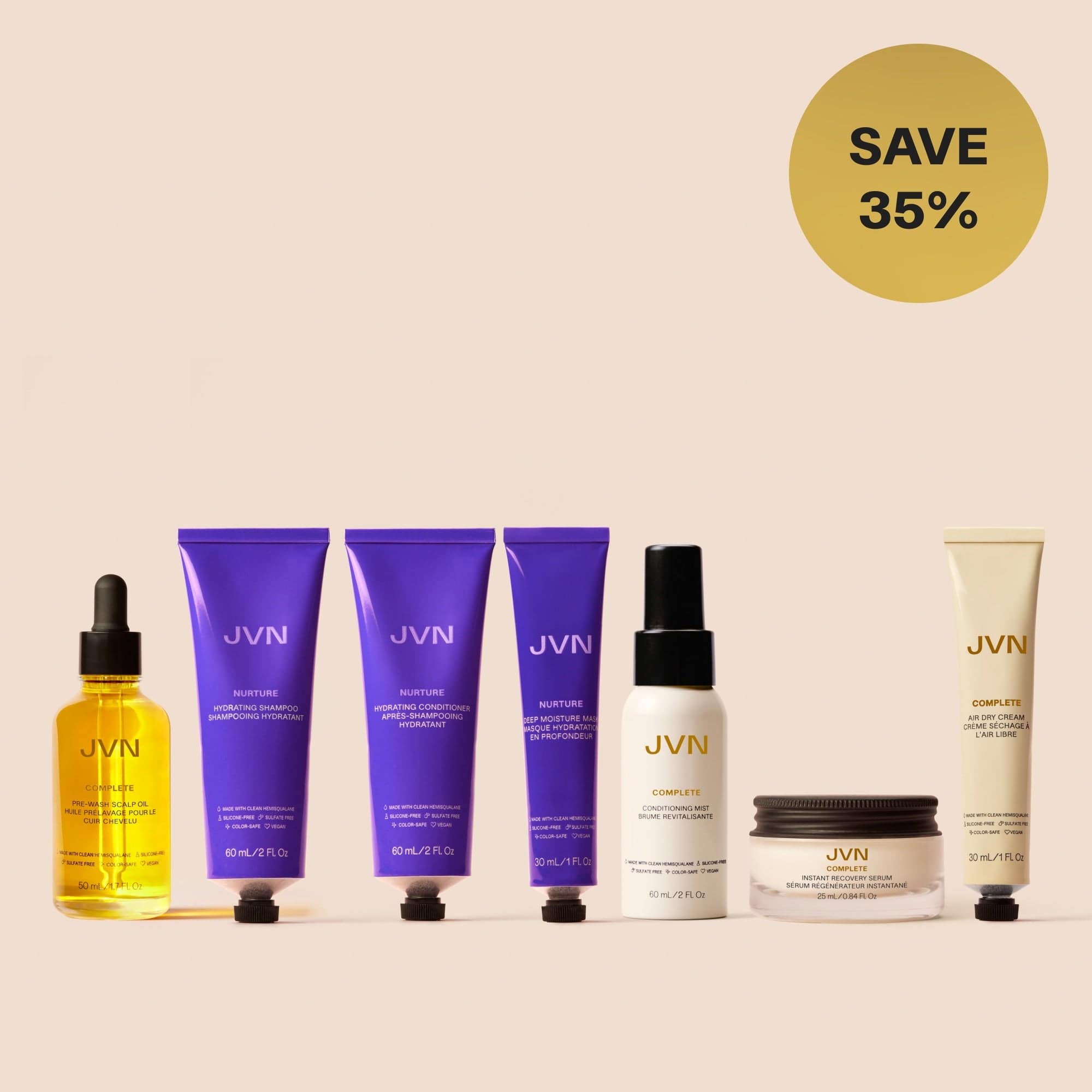 JVN sets product Starter Set Routine Dry Hair Hydration Routine | Moisturizing Hair Products | JVN sulfate-free silicone-free sustainable