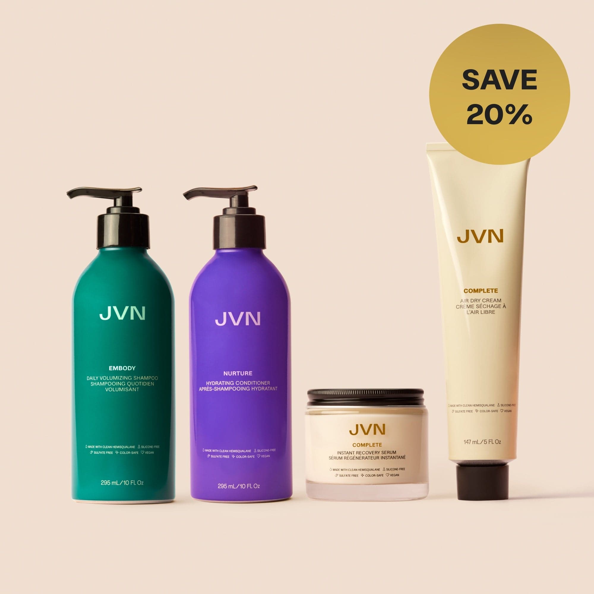 JVN sets product Effortless Curls & Waves Routine Effortless Waves Routine | Products For Wavy Hair | JVN sulfate-free silicone-free sustainable