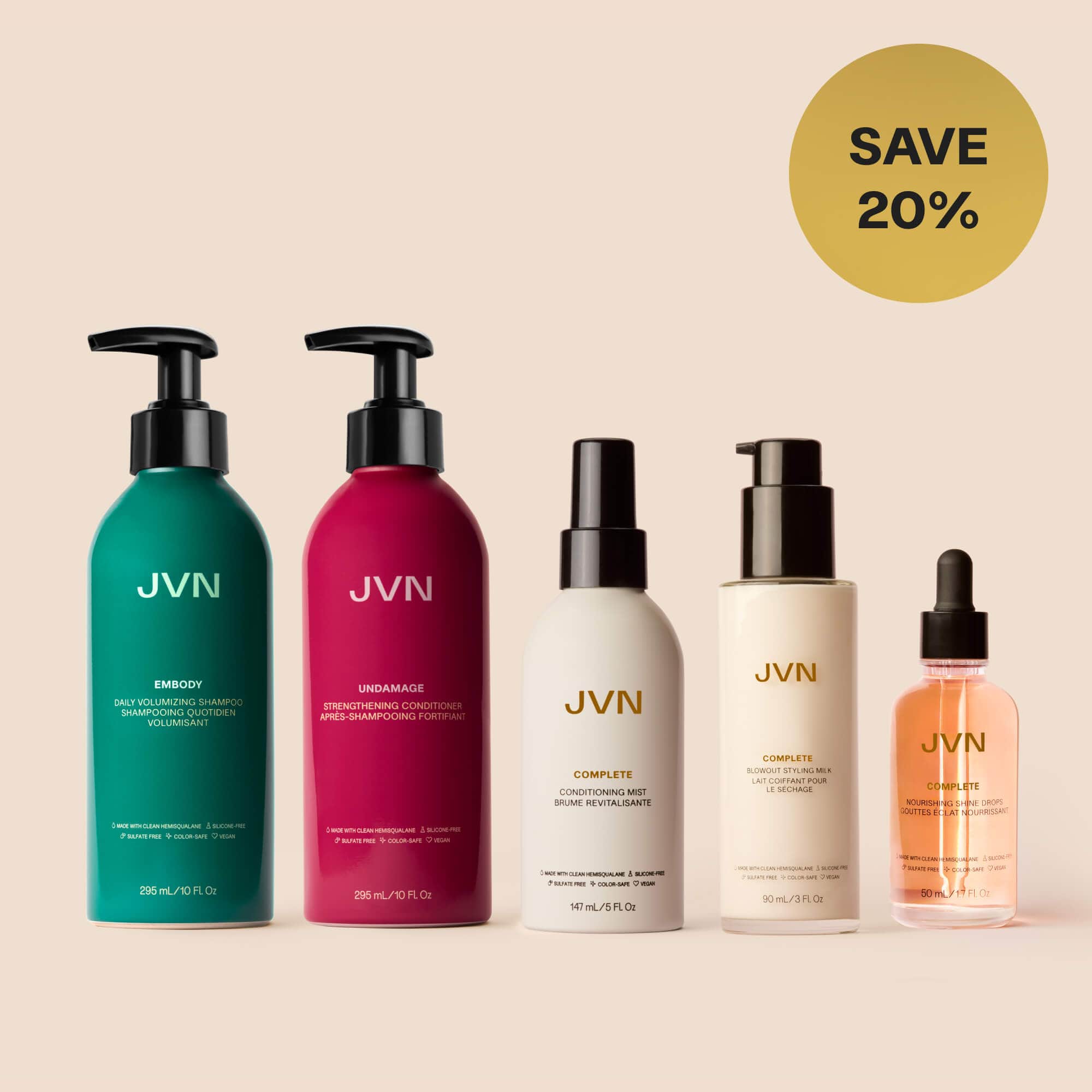 JVN sets product Smooth & Soft Blowout Routine Smooth & Soft Blowout Routine | Products For Sleek Hair sulfate-free silicone-free sustainable