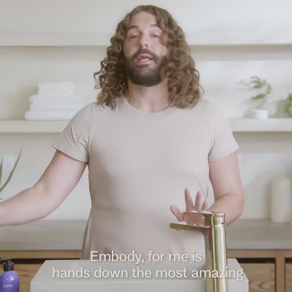 Video of founder of JVN Hair, Jonathan Van Ness explaining how to use the Embody Collection.