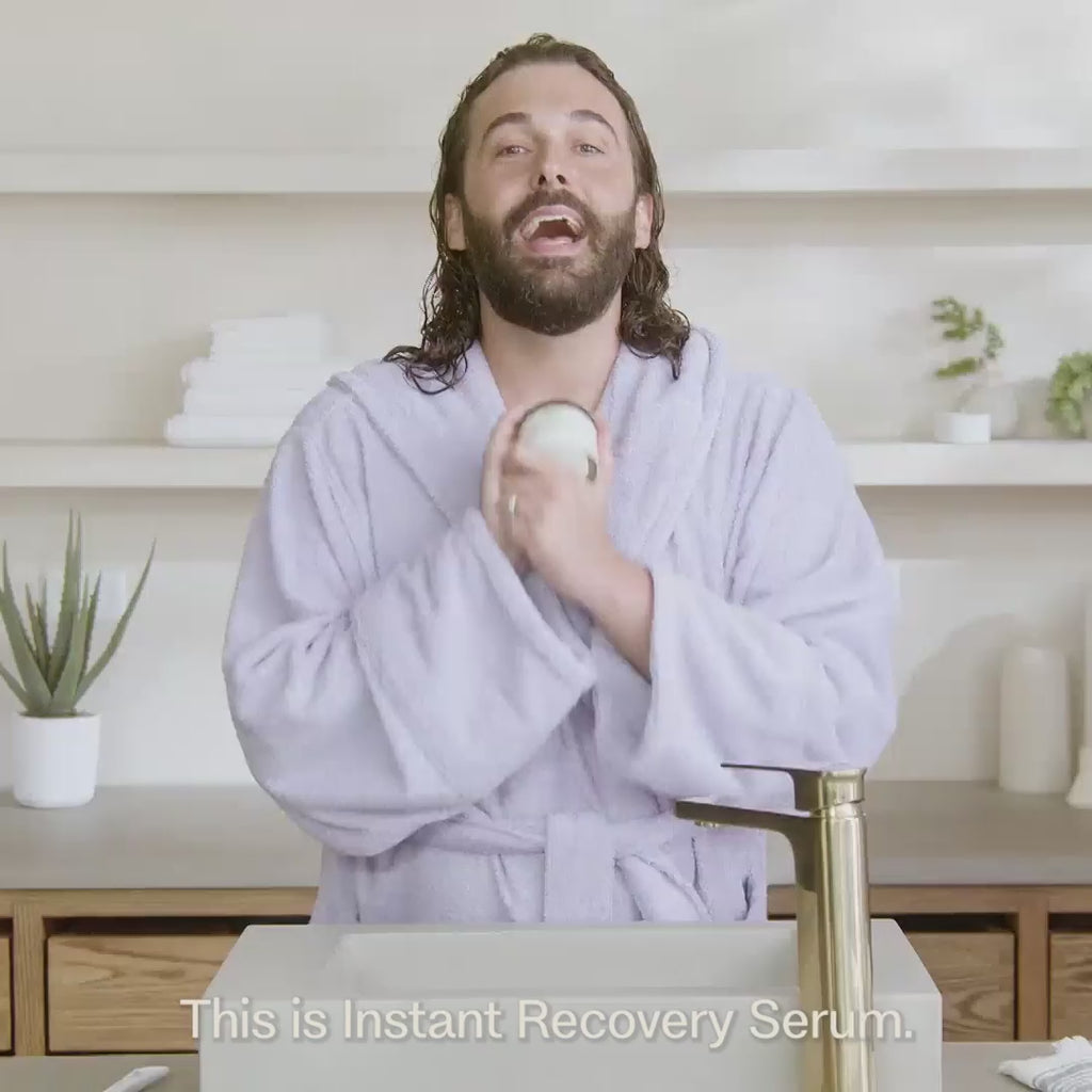 Video of founder of JVN Hair, Jonathan Van Ness explaining how to use the Complete Instant Recovery Serum.