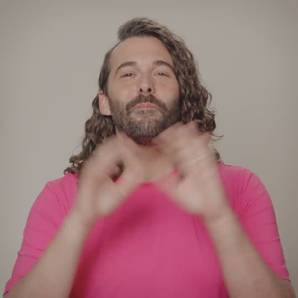 Video of founder of JVN Hair, Jonathan Van Ness explaining how to use the Complete Nourishing Shine Drops.